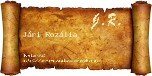 Jári Rozália névjegykártya